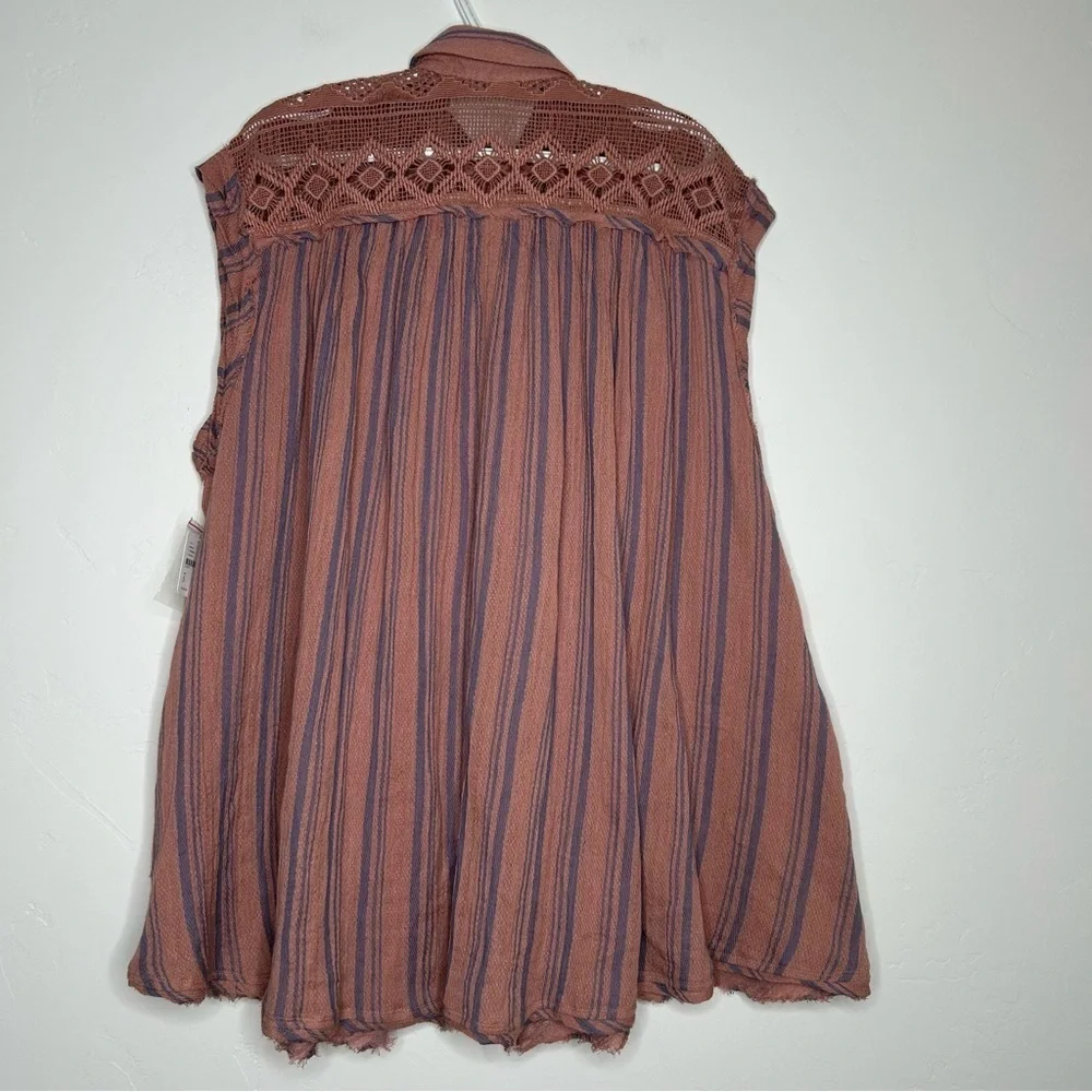 NWT‎ We The Free Button Down Tunic Top Boxy Trapeze Babydoll Fit Top Size Small